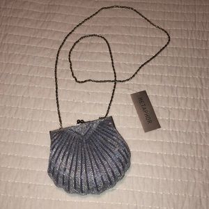 Metaphor silver shimmer shoulder party purse NWT